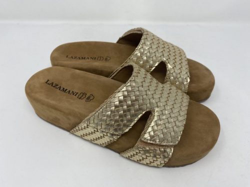 Lazamani Pantolette gold geflochten Gr 36 - 40, 79,90