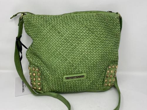 Taschendieb geflochtene Lederhandtasche green line 179,-